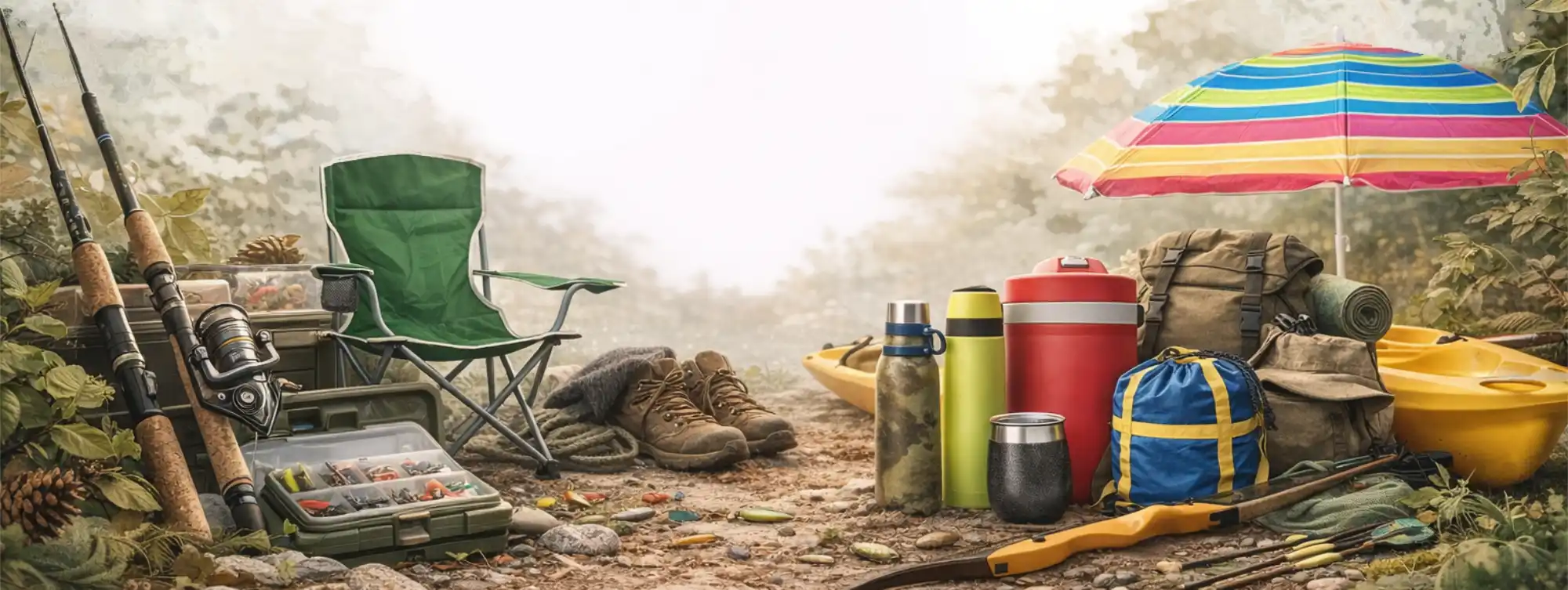 Para optimizar la imagen en tu tienda WooCommerce y mejorar el SEO de Buen Pique, aquí tienes los tres textos diferenciados:</p>
<p>Texto Alternativo (Alt Text): "Equipo de camping y pesca al aire libre: cañas, caja de pesca, silla plegable, termos y mochila.