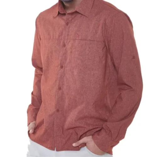 Camisa Bolt Hombre Manga Larga Terracota Melange XXL
