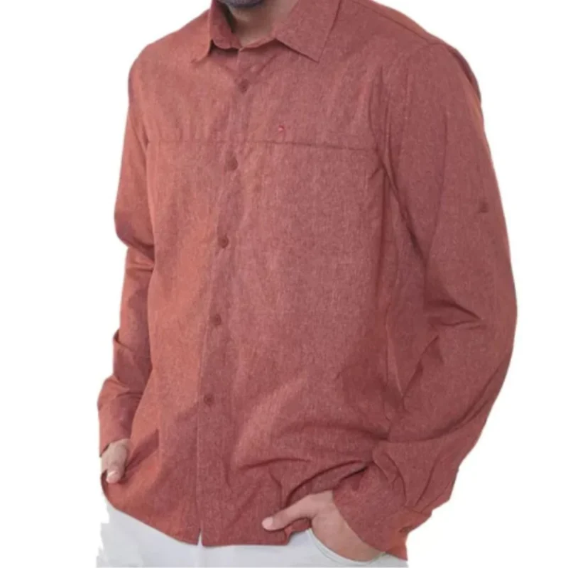 Camisa Montagne Bolt Hombre Manga Larga Terracota Melange XXL