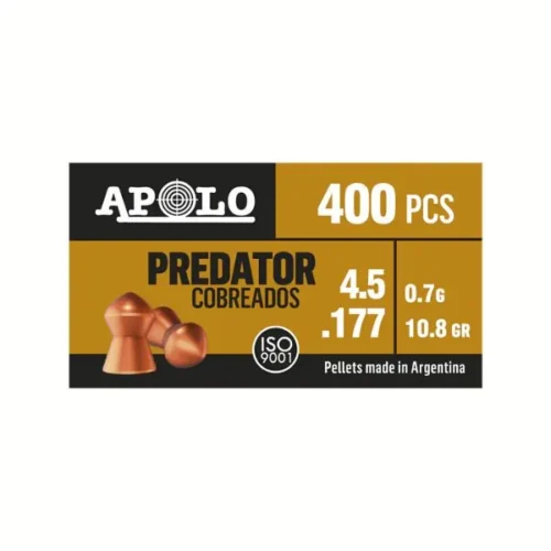Balines Apolo Predator Cobreados 4,5 X 400 10,8 G/0,7Grs