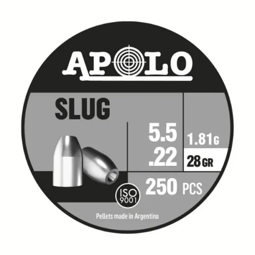 Balines Apolo Slug 5,5 X 250 28 G/1,81Grs