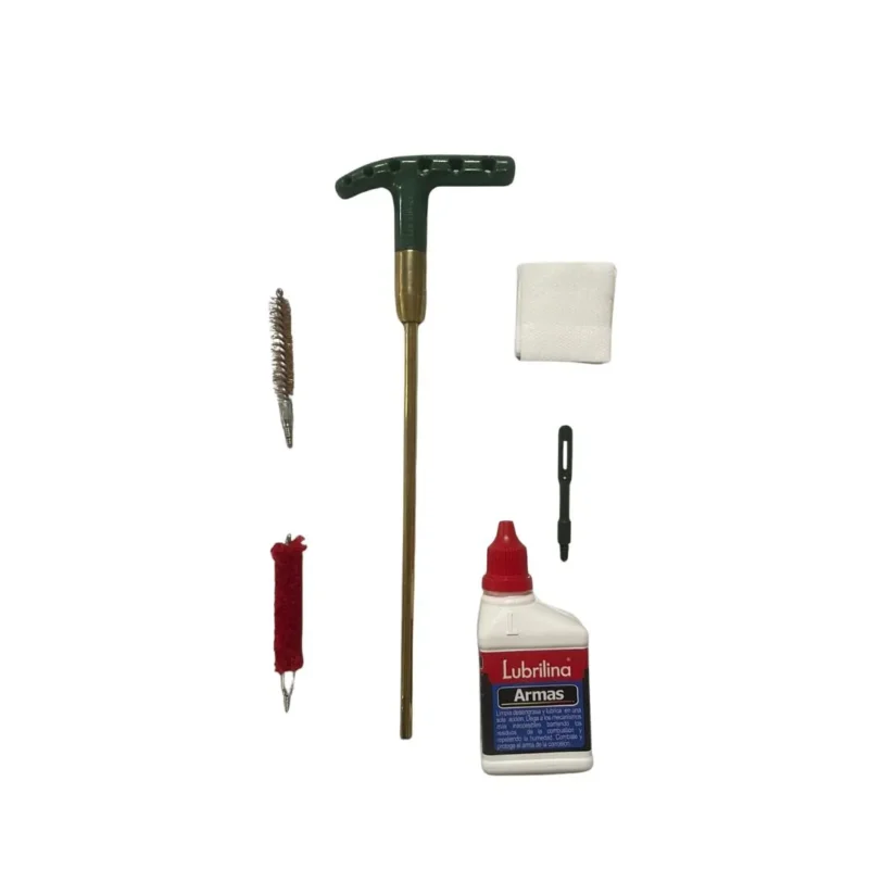 Kit de Limpieza Lubrilina Baqueta Arma Corta 9mm .38 + Lubricante