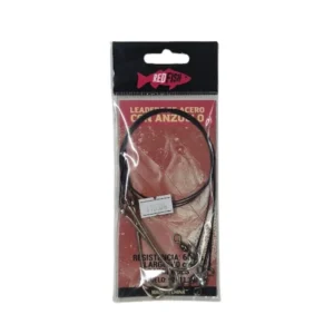 Chicote de Acero Red Fish 60 lbs Anzuelo 7/0 Empatillado x3