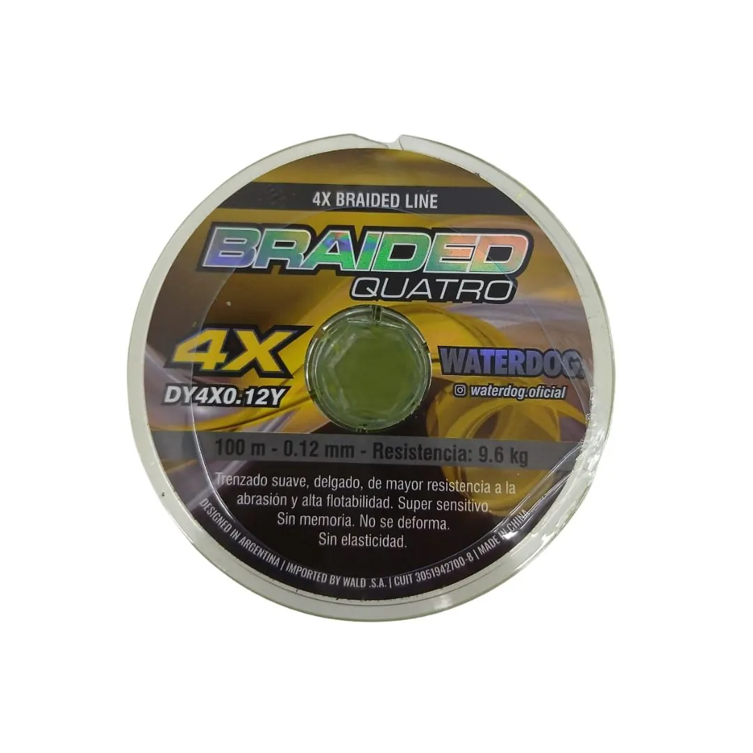 Multifilamento 4X 0,12mm/09,6kg Amarillo 4 Hebras (Cajax6) (Dy4X 0.12Y)