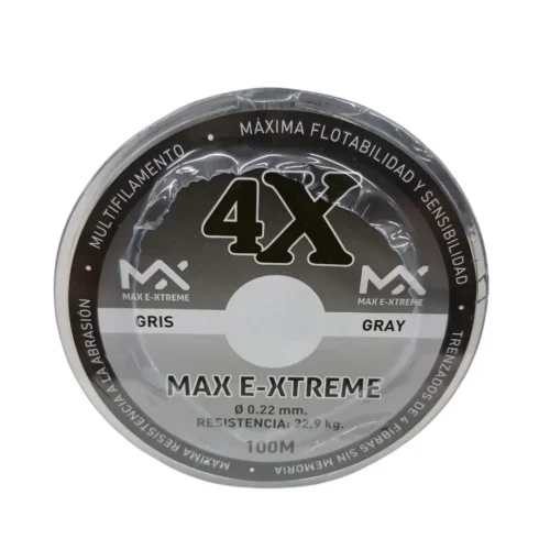 50570051.webp Multifilamento Max E-Xtreme 4X 0,22 Mm/22.9 Kg X100Mts Gris 4Hebras (Mul M 22 G)