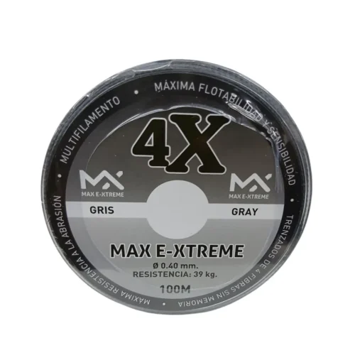 Multifilamento Max E-Xtreme 4X 0,40 Mm/39 Kg X100Mts Gris 4Hebras (Mul M 40 G)
