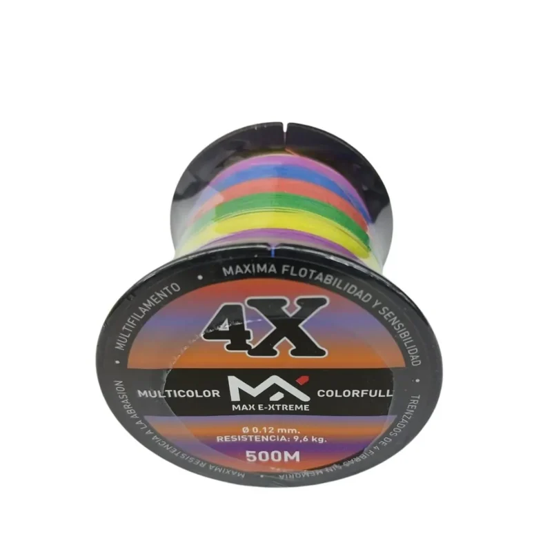 Multifilamento Max E-Xtreme E Xtreme 4X 0,12 Mm/9,6 Kg Bobina X500Mts Multicolor 4Hebras