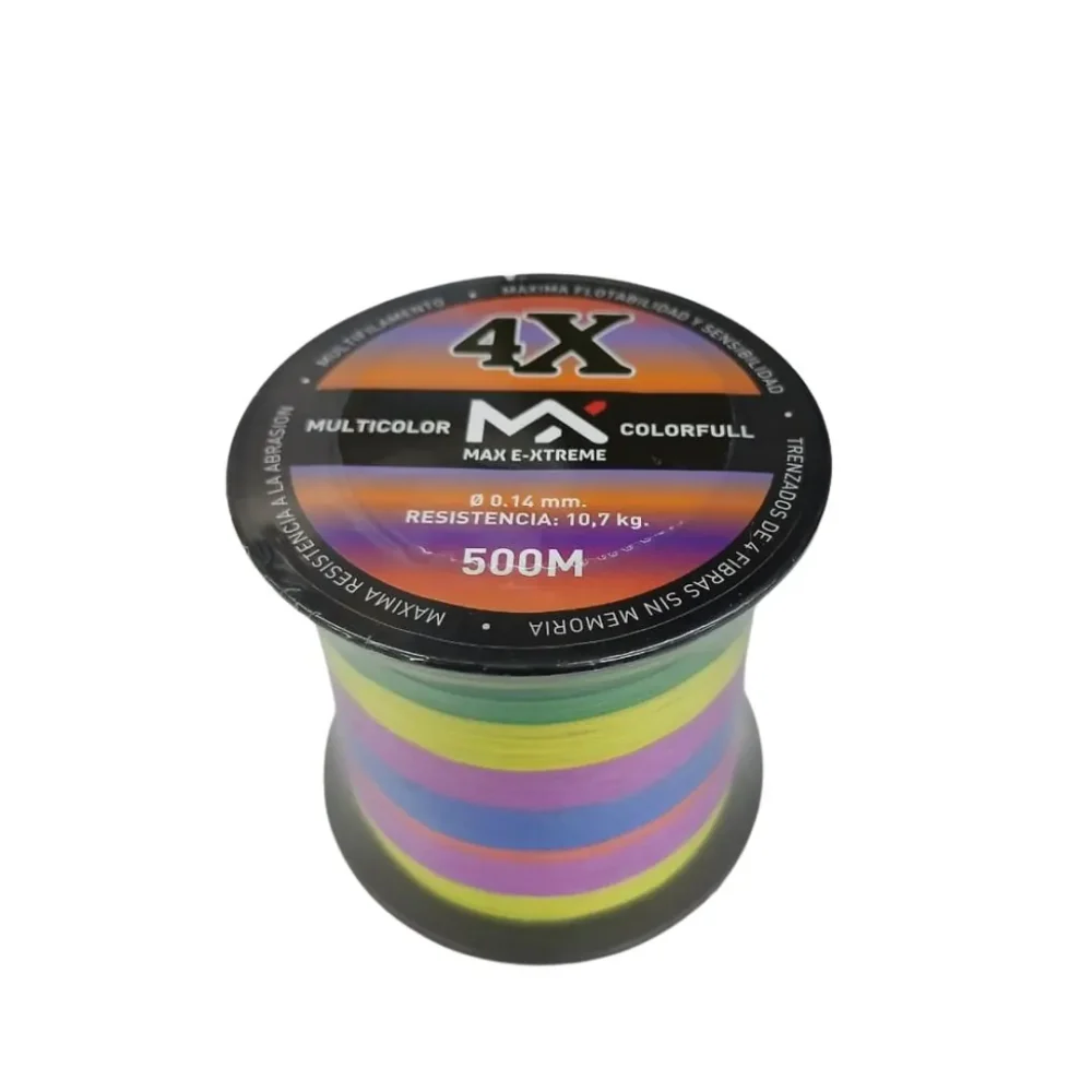 Multifilamento Max E-Xtreme 4X 0,14Mm/10,7 Kg Bobina X500Mts Multicolor 4Hebras