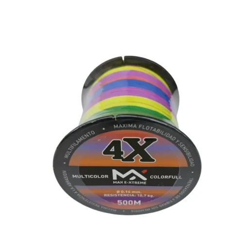 Multifilamento Max E-Xtreme 4X 0,14Mm/10,7 Kg Bobina X500Mts Multicolor 4Hebras