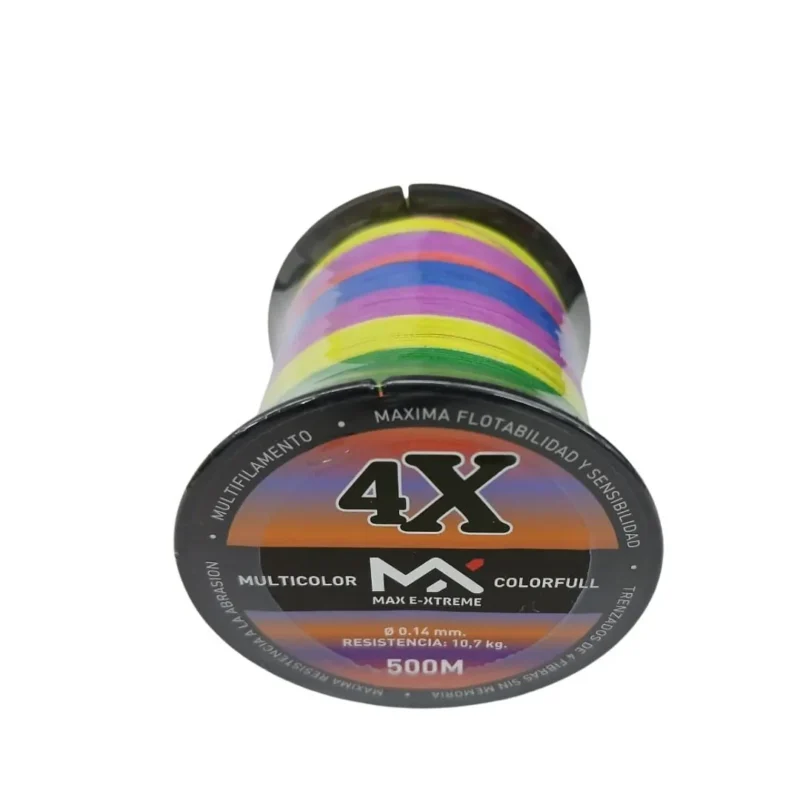 Multifilamento Max E-Xtreme 4X 0,14Mm/10,7 Kg Bobina X500Mts Multicolor 4Hebras