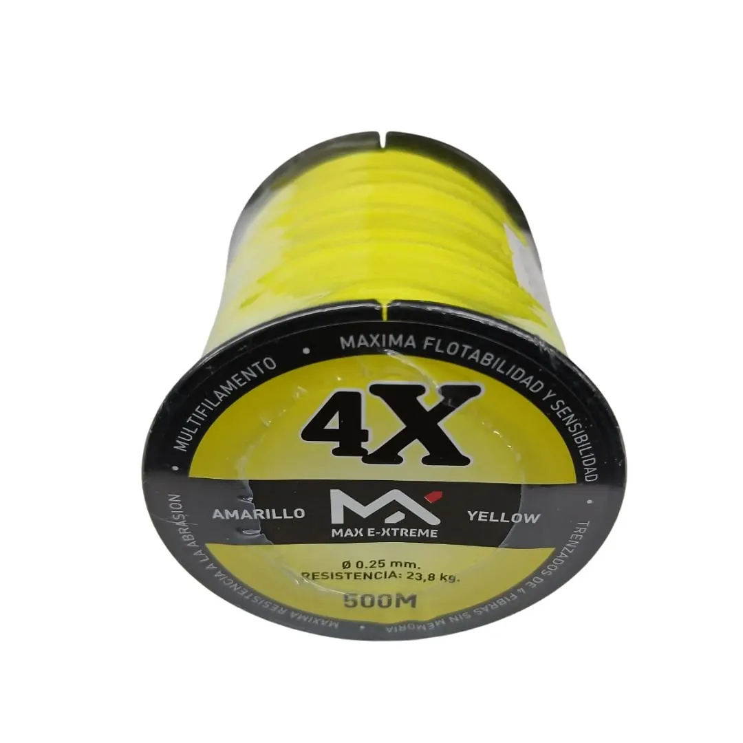 Multifilamento 4X 0,25Mm/23,8 Kg Bobina X500Mts Amarillo 4Hebras
