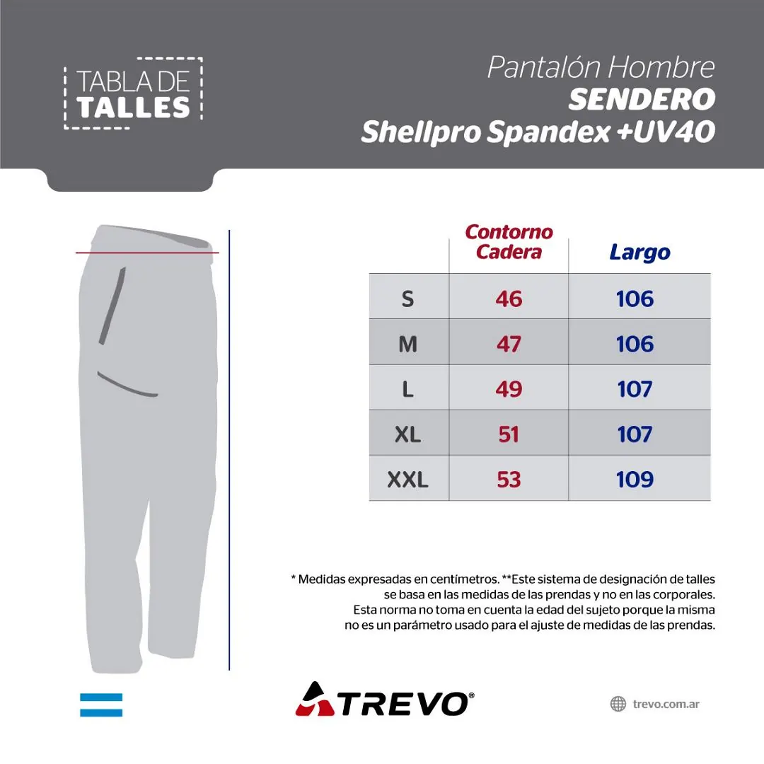 PANTALON TREVO SENDERO SLIM FIT M´S T5/XXL HABANO "D/MICROFIBRA SPANDEX" IA0816