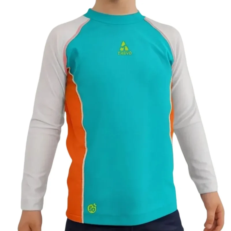 Remera Trevo de Playa para Niños con Protección Uv50 Turquesa 4 años