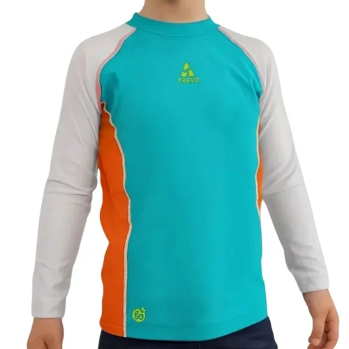 Remera de Playa para Niños con Protección Uv50 Turquesa 6 años