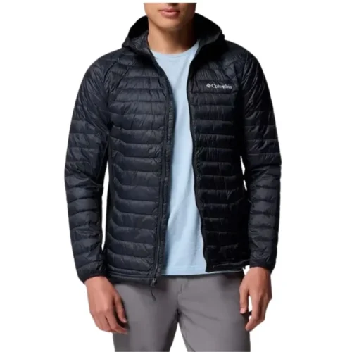 Microfibra Columbia Powder Pass Hooded Black Negro S