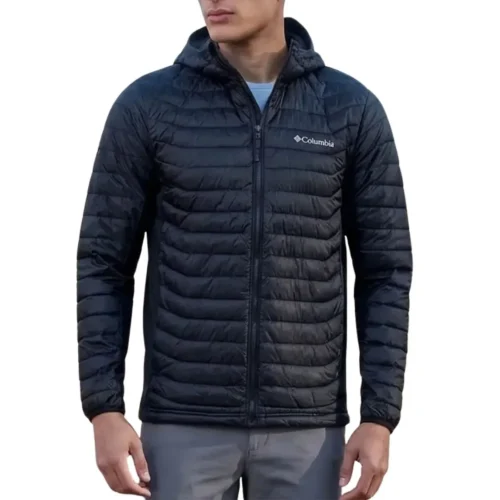 Microfibra Columbia Powder Pass Hooded Black Negro S