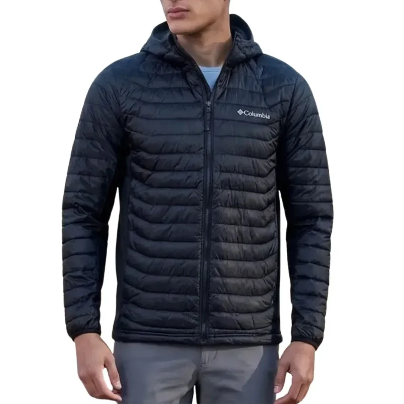 Microfibra Columbia Powder Pass Hooded Black Negro S
