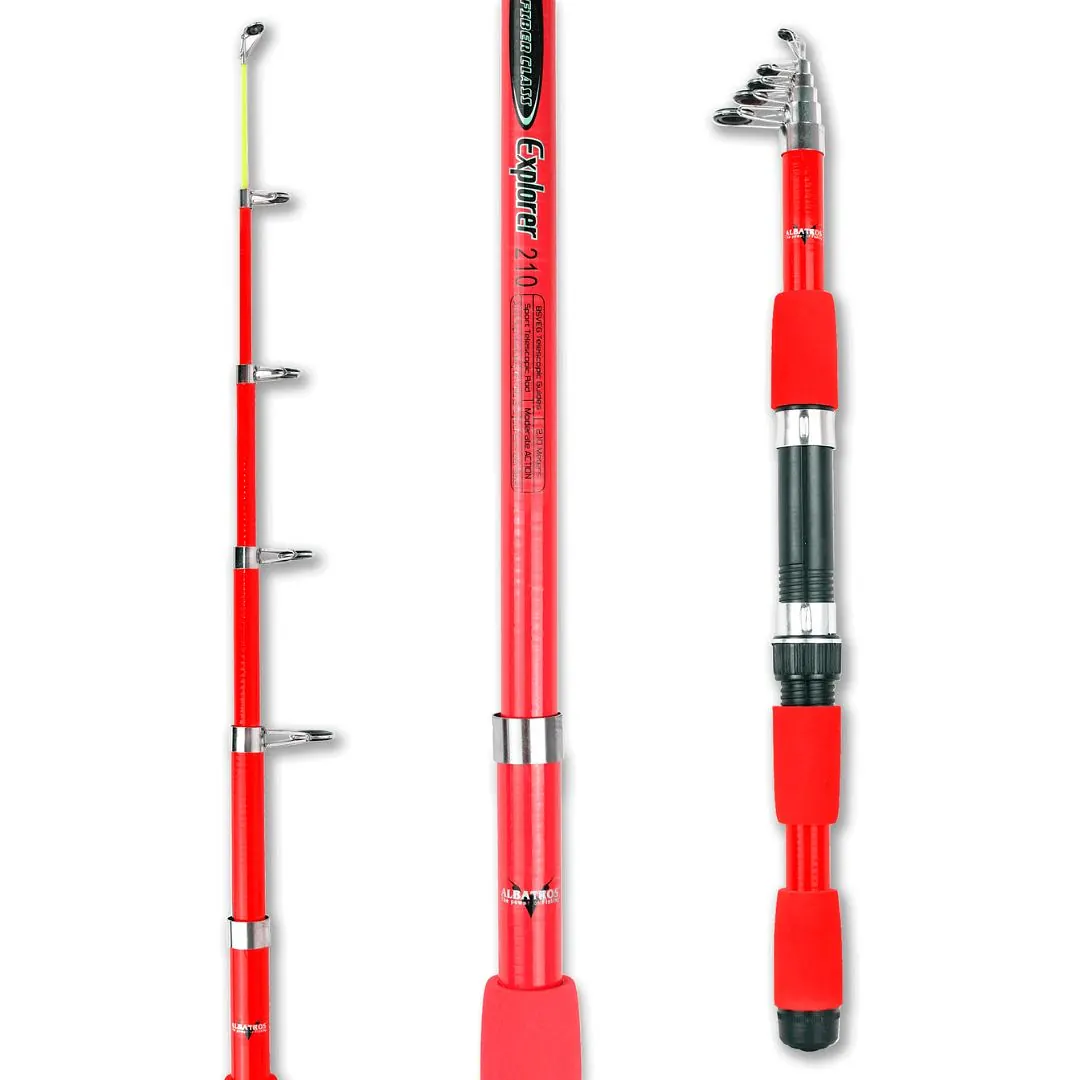 Caña Explorer 2,70mts Telescópica 60grs Pejerrey Variada