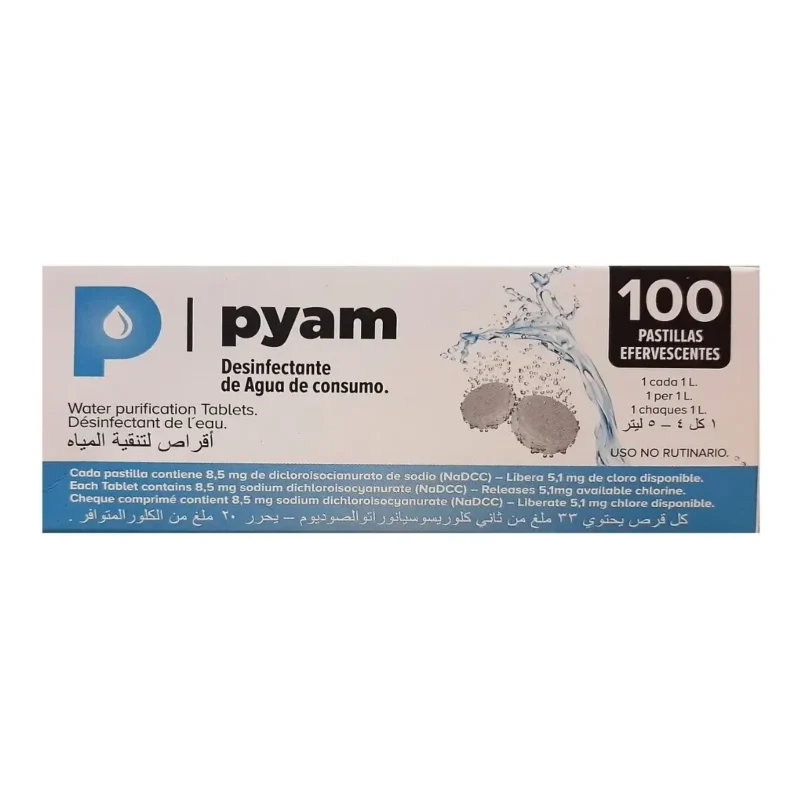 Pastillas Potabilizadoras Caja x 100 unidades. de 8,5Mg