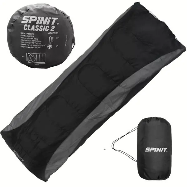 84240001.webp Bolsa De Dormir Spinit Classic 2 +10°/0,9Kg Negra 260036