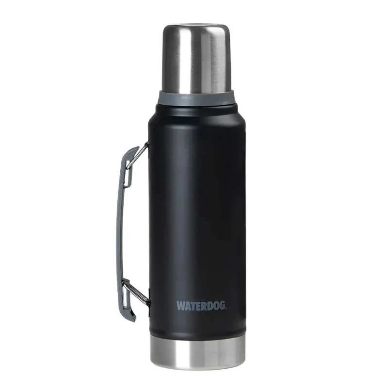 Termo Waterdog 1,00 Lts Ombu con Manija Acer. Inox Negro (Ombu1000Bk)