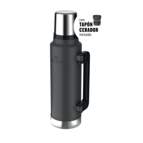 Termo Stanley Classic 1,400 Lts Asa Plegable Negro 2.0 (600403)