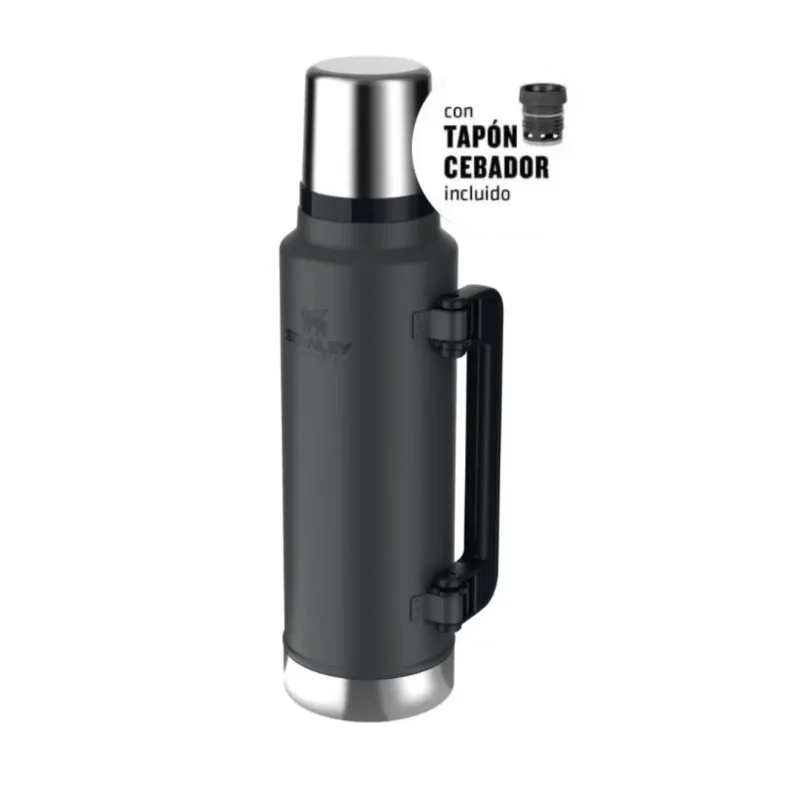 Termo Stanley Classic 1,400 Lts Asa Plegable Negro 2.0 (600403)