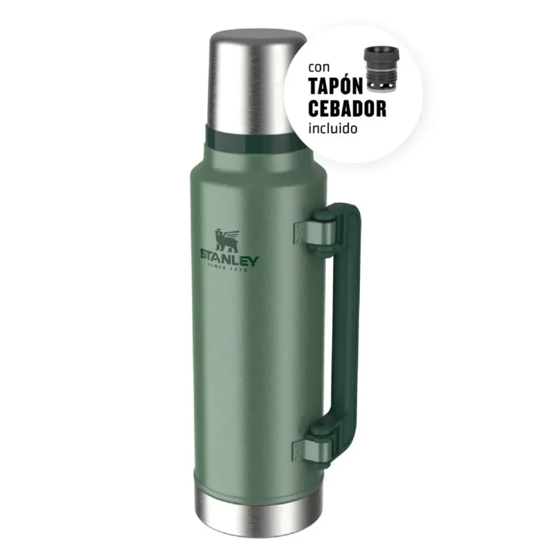 Termo Stanley Classic 1,400 Lts Asa Plegable Verde (601513)