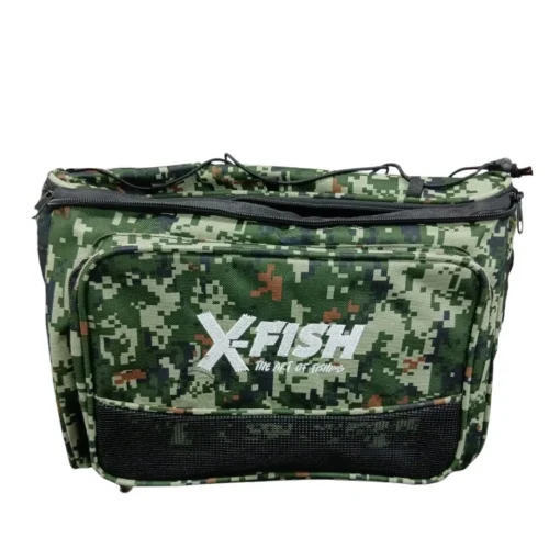 41086012 Bolso de Pesca X-Fish Mediano con Bolsillos Verde 40X25X25 Cm