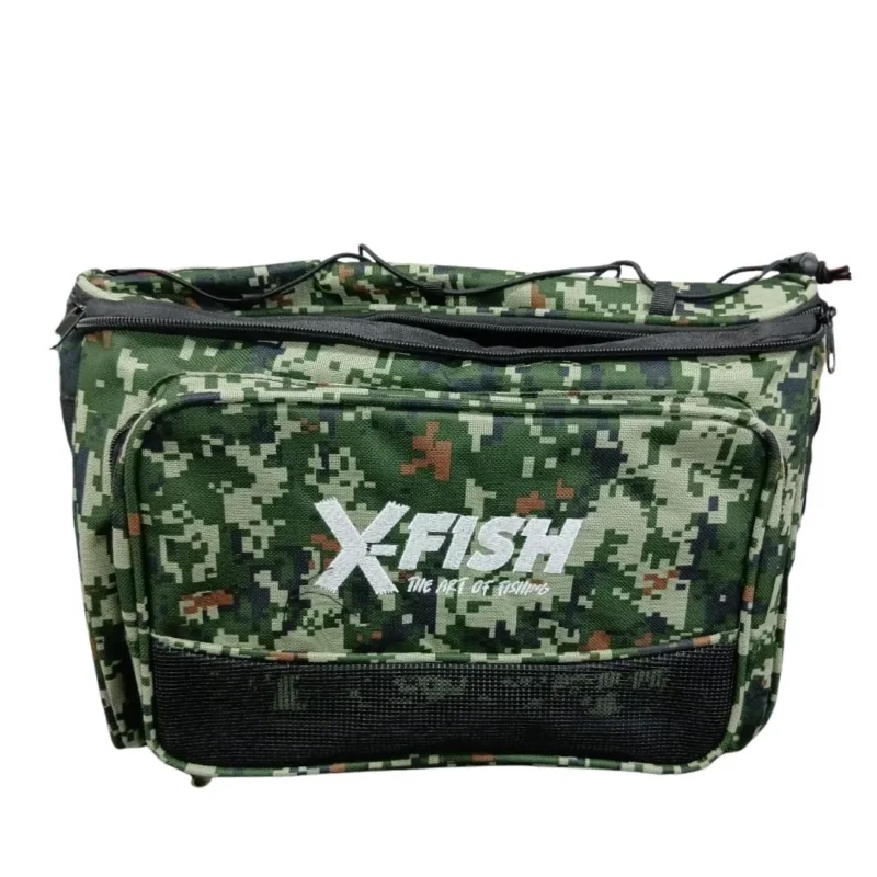 Bolso de Pesca X-Fish Mediano con Bolsillos Verde 40X25X25 Cm