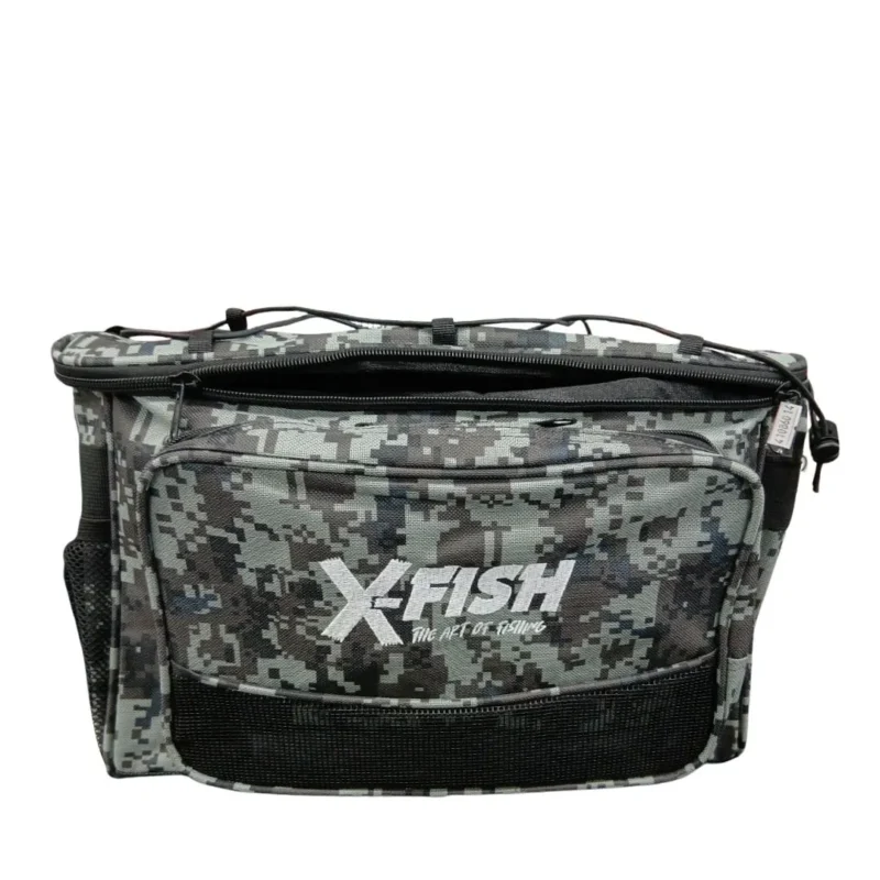 Bolso de Pesca X-Fish Mediano con Bolsillos Gris 40X25X25 Cm