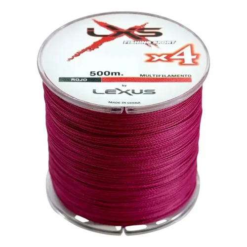 Multifilamento Lexus 4X 0,10mm/ 6,00kg-14Lb/500mts Rojo