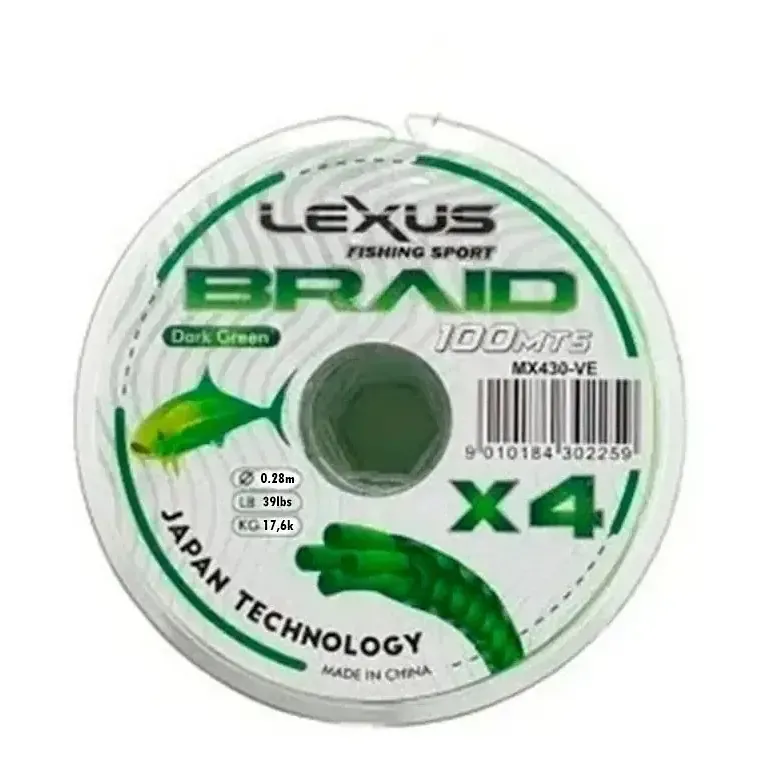 Multifilamento 4X 0,12mm/ 7,00kg-16Lb/100mts Verde Fluo
