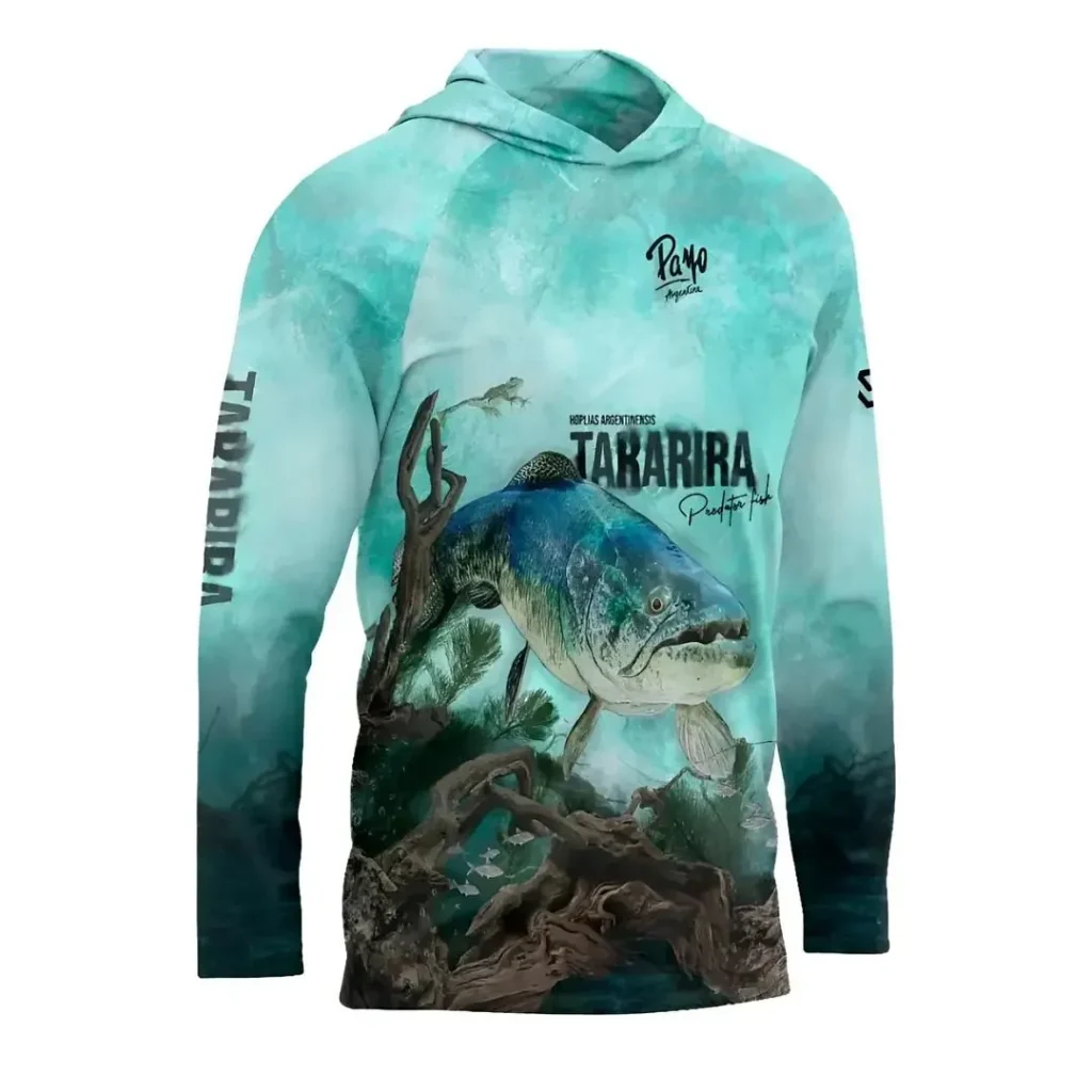 remera taru predator con cap c.1011p manga larga AGUA Hombre Payo