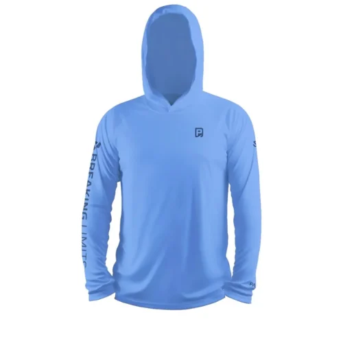 remera breaking limits con capucha manga larga uv TURQUESA Hombre Payo