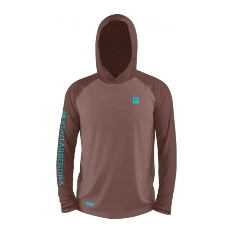 Remera Payo Croma Marron con Capucha Manga Larga Uv Hombre L