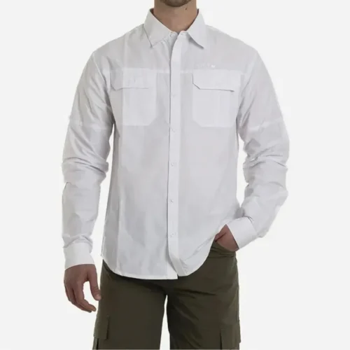 Camisa Nexxt Performance Hazel Manga Larga Hombre Soul/Blanco L