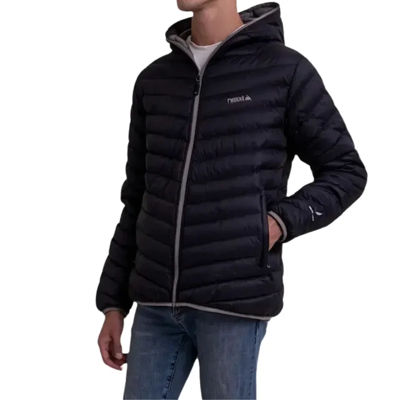 Campera Corvo Pluma con Capucha Hombre Negro S Nexxt performance