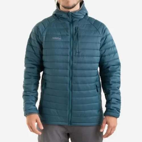 campera crisp microfibra con capucha Verde Hombre Nexxt performance