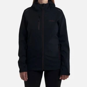 campera arrow soft shell con capucha Negro Mujer Nexxt performance