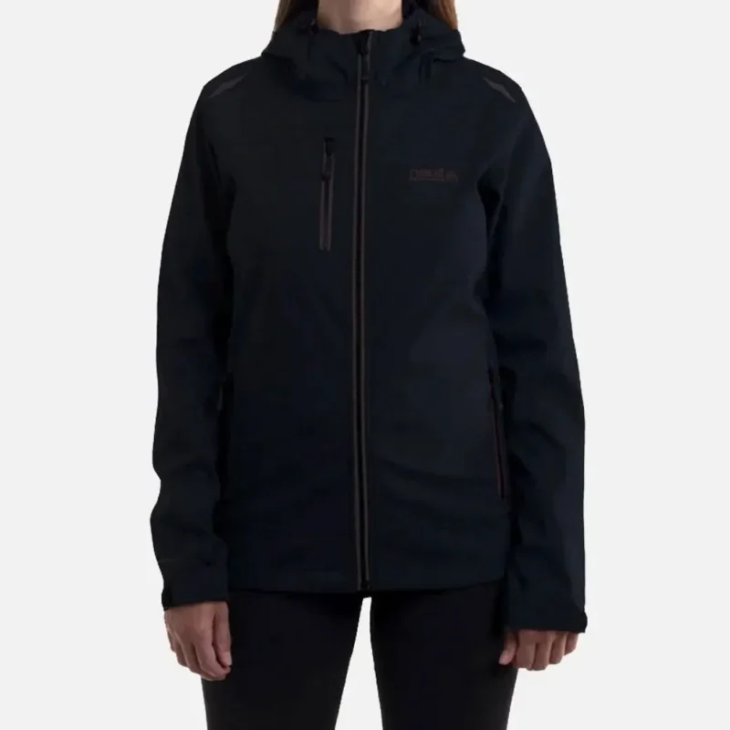campera arrow soft shell con capucha Negro Mujer Nexxt performance
