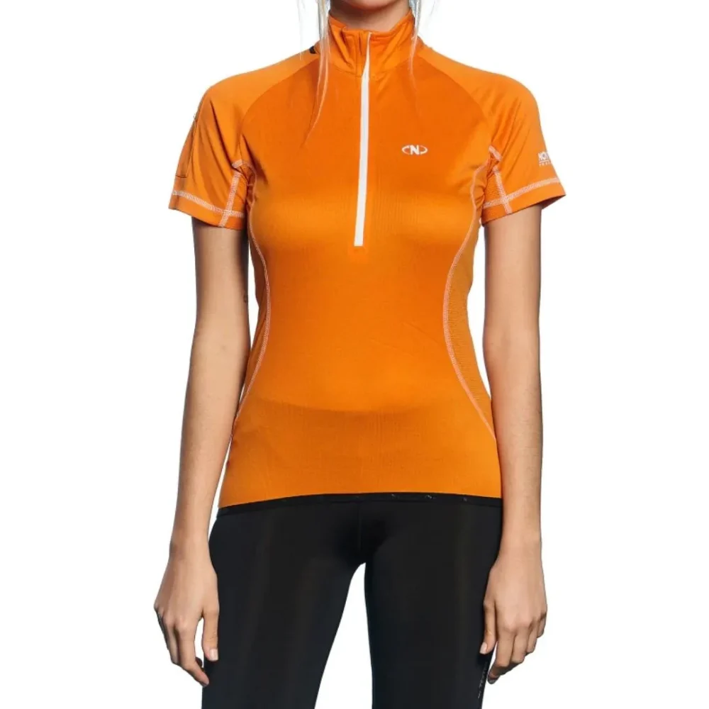 64032711 Remera Northland Dry Fit Manga Corta Poloshirt Mujer con Cierre Orange S