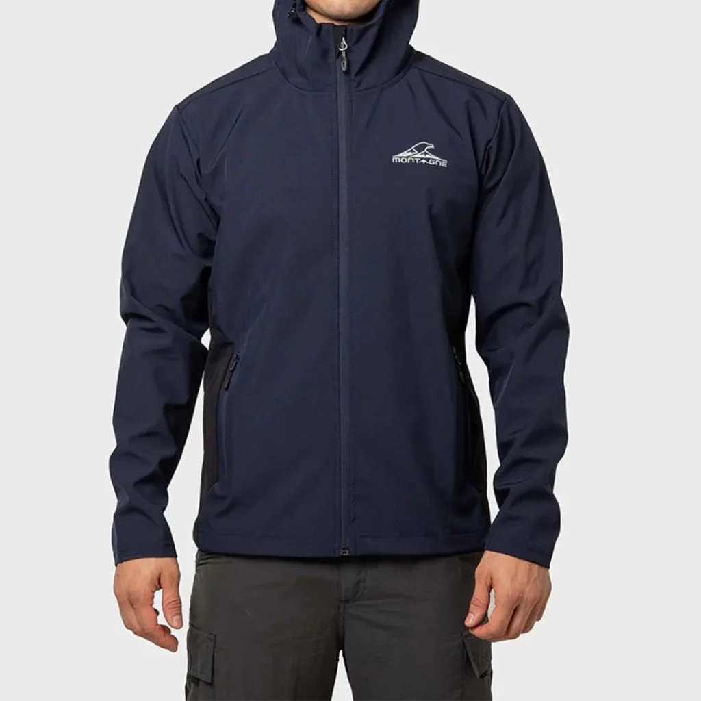 Campera Montagne Ivor con Capucha Hombre Soft Shell Azul 3XL