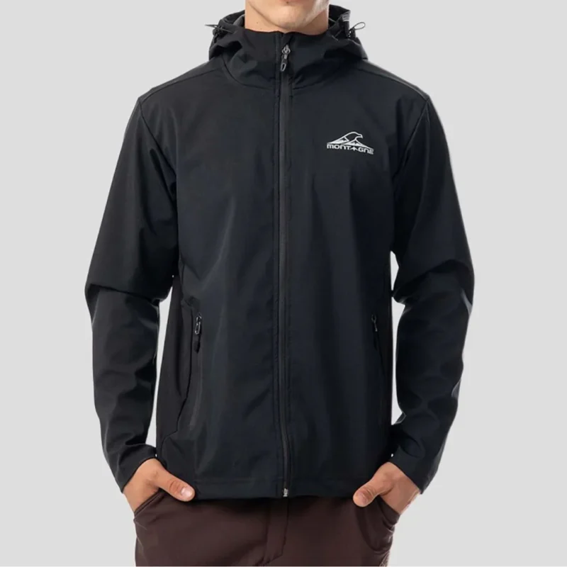 69998200 Campera Ivor con Capucha Hombre Soft Shell Negro 3XL