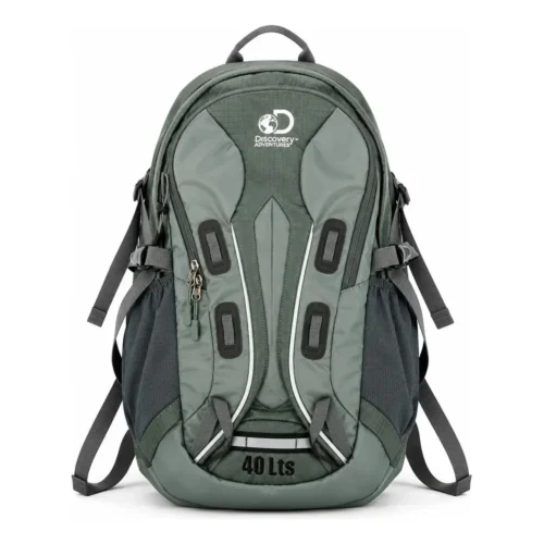 Mochila Discovery Adventures 40lts con Cubre Mochila Gris 54X35X28 Cm