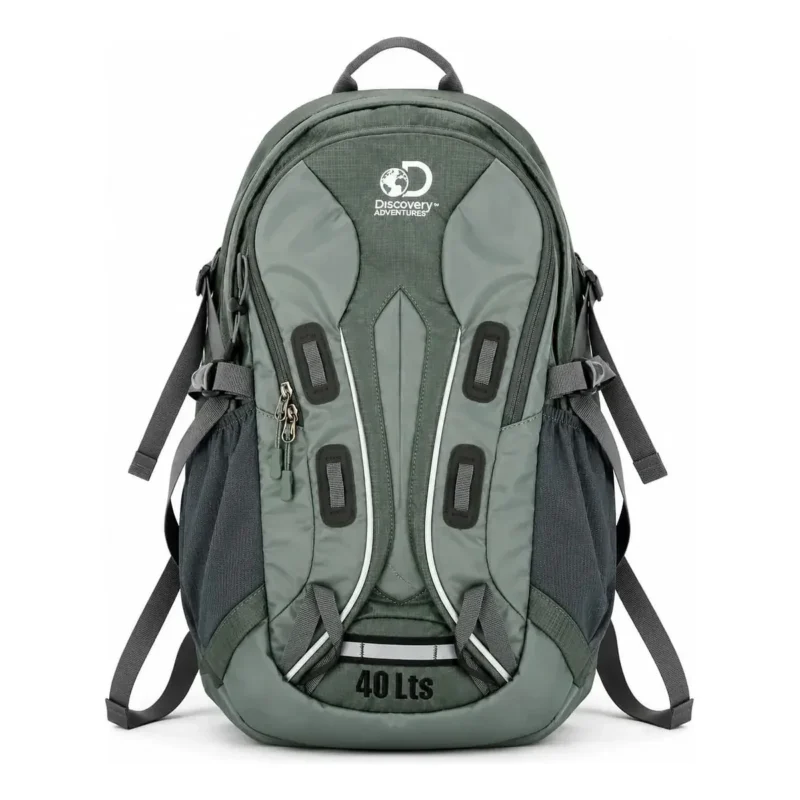 Mochila Discovery Adventures 40lts con Cubre Mochila Gris 54X35X28 Cm