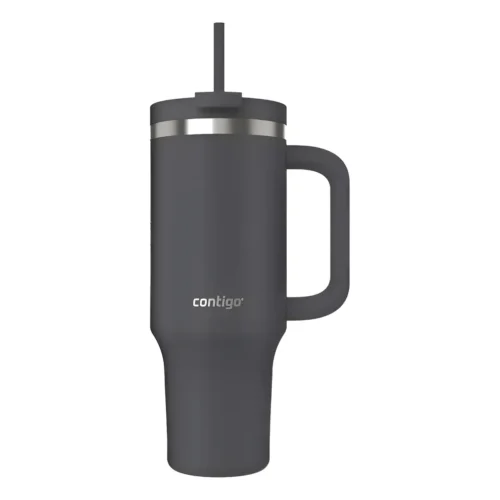 Vaso Termico Contigo Streetevil 1,180lts con Manija y Bombilla Dark Stone/Gris
