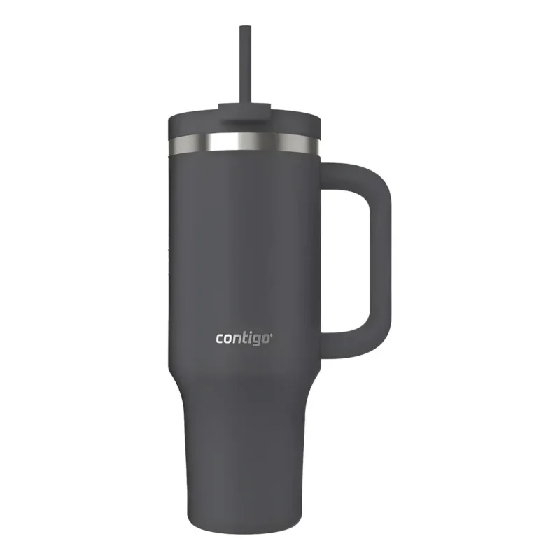 Vaso Termico Contigo Streetevil 1,180lts con Manija y Bombilla Dark Stone/Gris