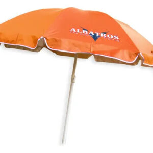 Sombrilla 2mts Aluminizada Naranja con Bordes Blancos S/Funda Reclinable Albatros