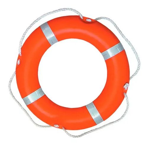 Salvavida Circular 75 Cm Rojo Aprobado X Pna Tela con Cinta Reflactaria y Correa 2275 Aquafloat